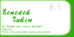 benedek kukin business card